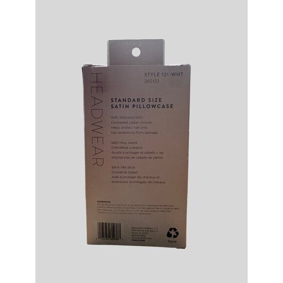 Headwear Satin Pillow Case Standard Size Style 121-WHT 260122 - Picture 5 of 5